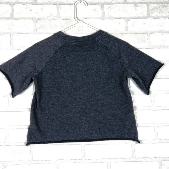 Jordan Basketball Charcoal Grey Short Sleeve Crop Sweatshirt, Size Girls 10-12 - Picture 7 of 11